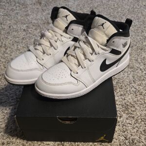 Jordan Kids White and Black High-Top Sneakers